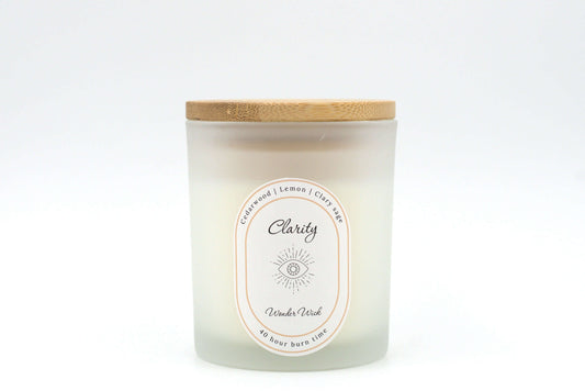 Clarity with lid - Cedarwood, Lemon, Clary Sage | Aromatherapy Scented Candles | Wonder Wick