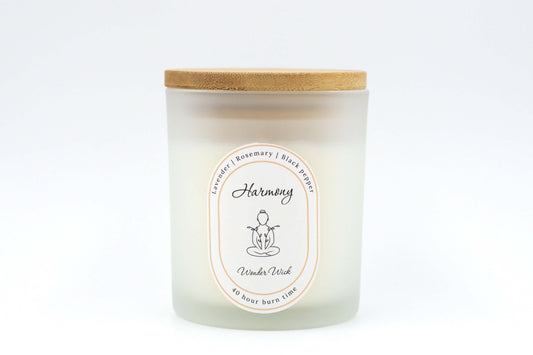 Harmony with lid - Lavender, Rosemary, Black pepper | Aromatherapy Scented Candles | Wonder Wick