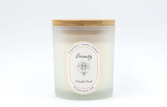 Serenity with lid - Grapefruit, Vanilla, Jasmine | Aromatherapy Scented Candles | Wonder Wick