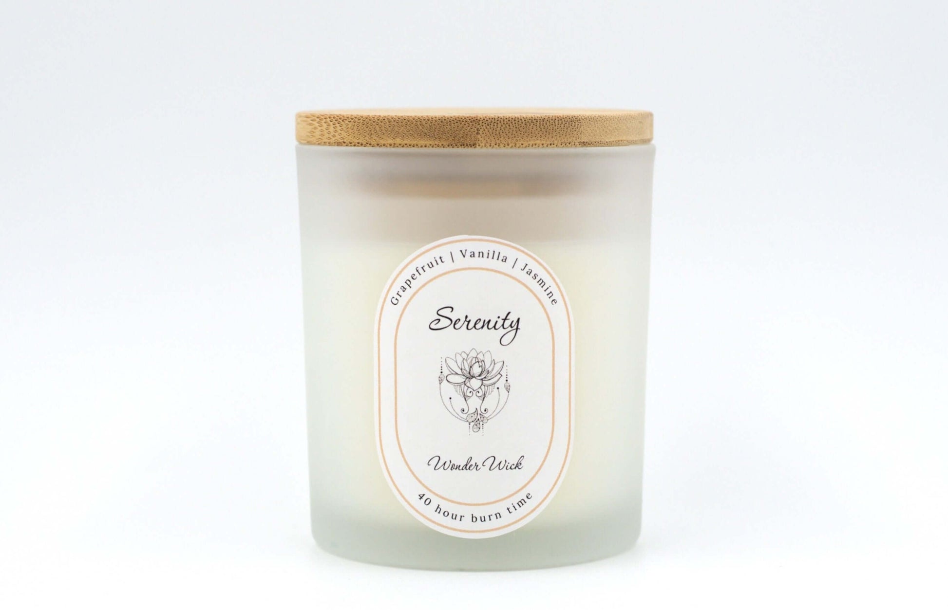 Serenity with lid - Grapefruit, Vanilla, Jasmine | Essential Oil Candles | Wonder Wick