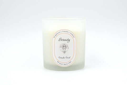Serenity without lid - Grapefruit, Vanilla, Jasmine | Aromatherapy Scented Candles | Wonder Wick