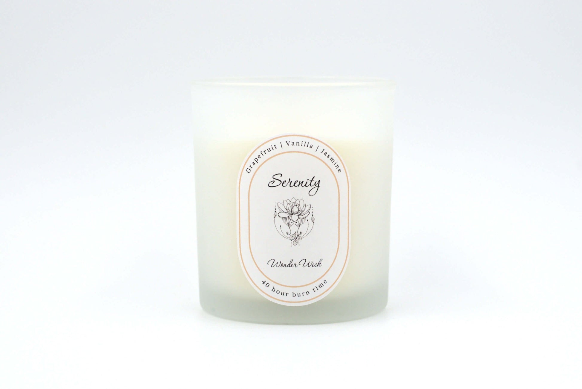 Serenity without lid - Grapefruit, Vanilla, Jasmine | Aromatherapy Candles | Wonder Wick